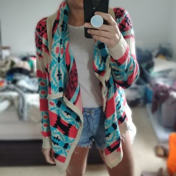 Moon Collection Sweaters - Moon collection Aztec Cardigan Flowy Sweater M